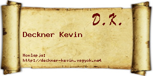Deckner Kevin névjegykártya